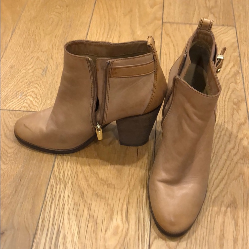 Coach light brown leather booties